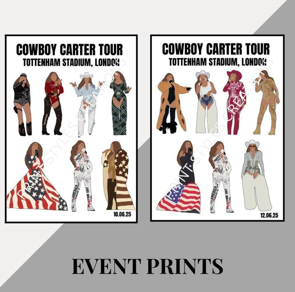 Beyoncé ‘Cowboy Carter Tour’ inspired event prints