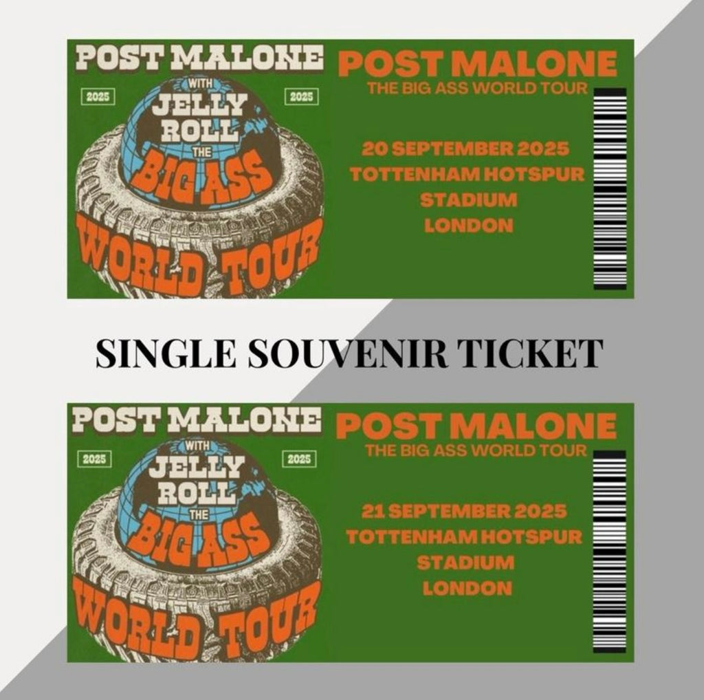 Post Malone ‘Big Ass World Tour’ inspired souvenir tickets