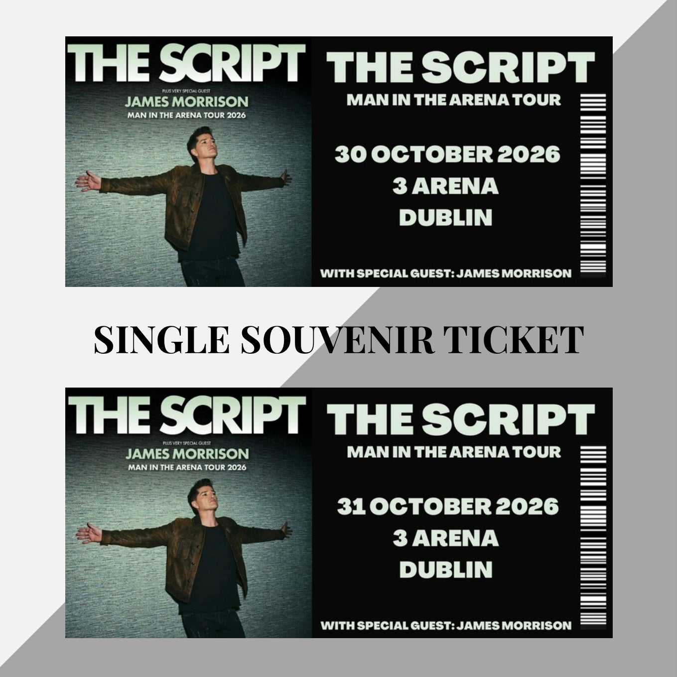 The Script ‘Man in the Arena’ inspired souvenir tickets