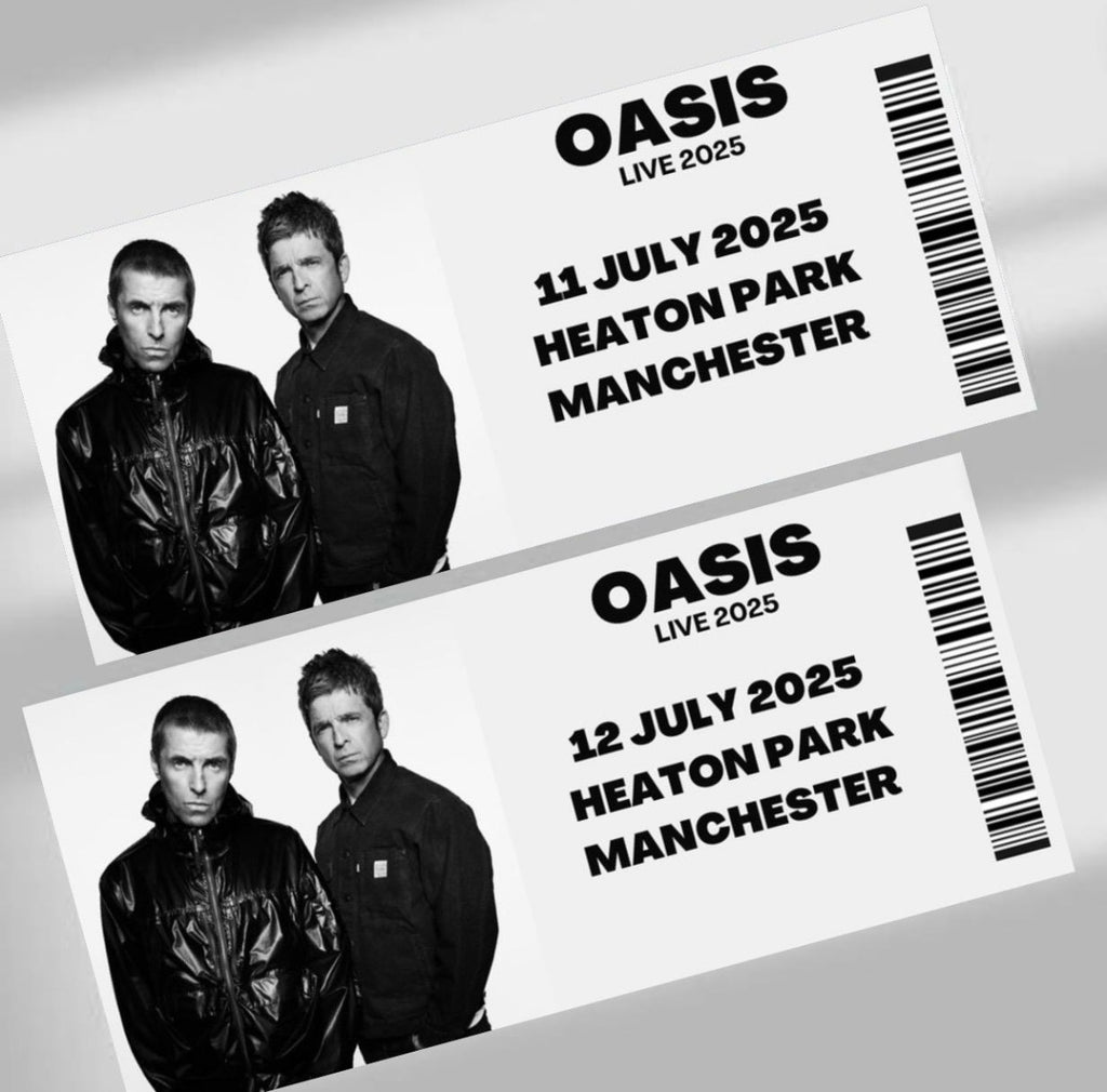 Oasis Live 25 inspired souvenir tickets