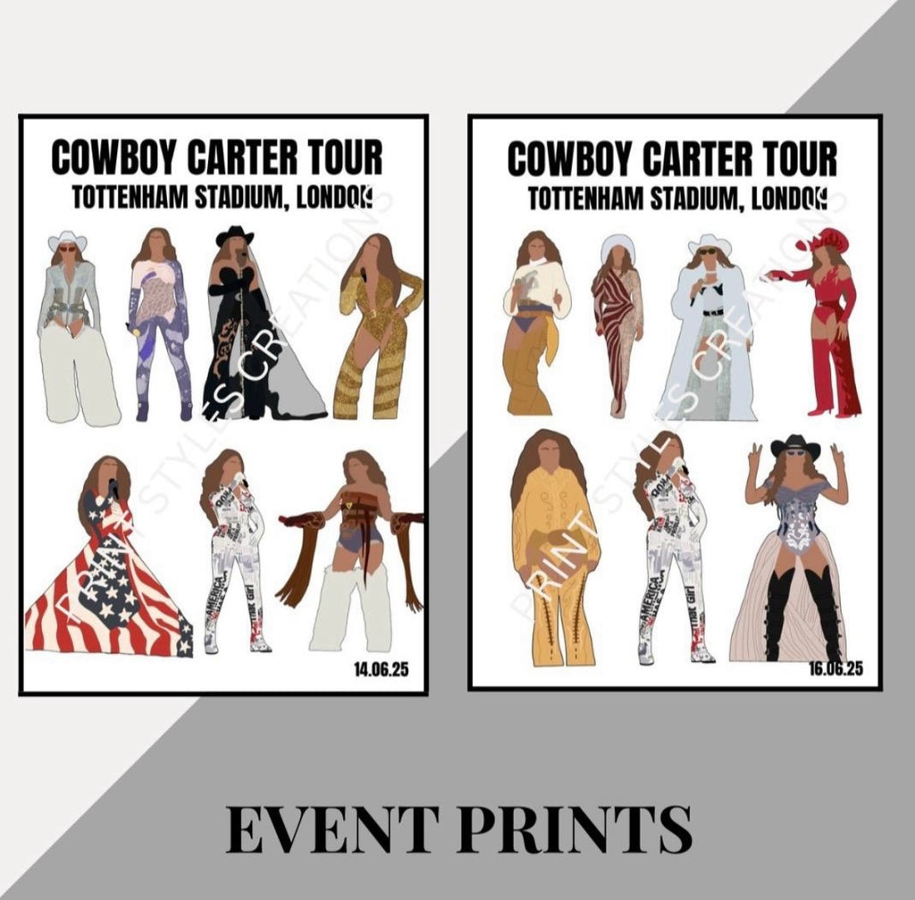Beyoncé ‘Cowboy Carter Tour’ inspired event prints