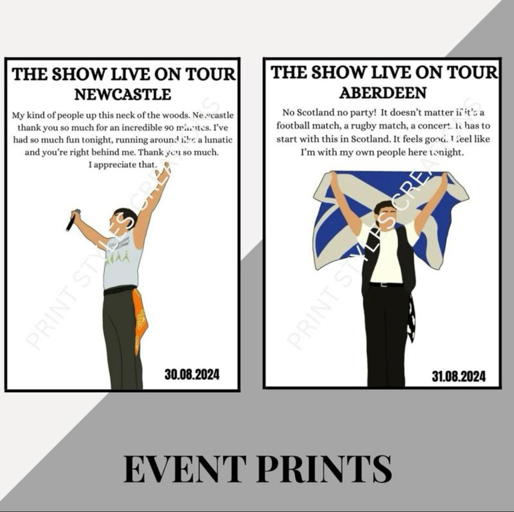 Niall Horan ‘The Show Live On Tour’ speech inspired prints