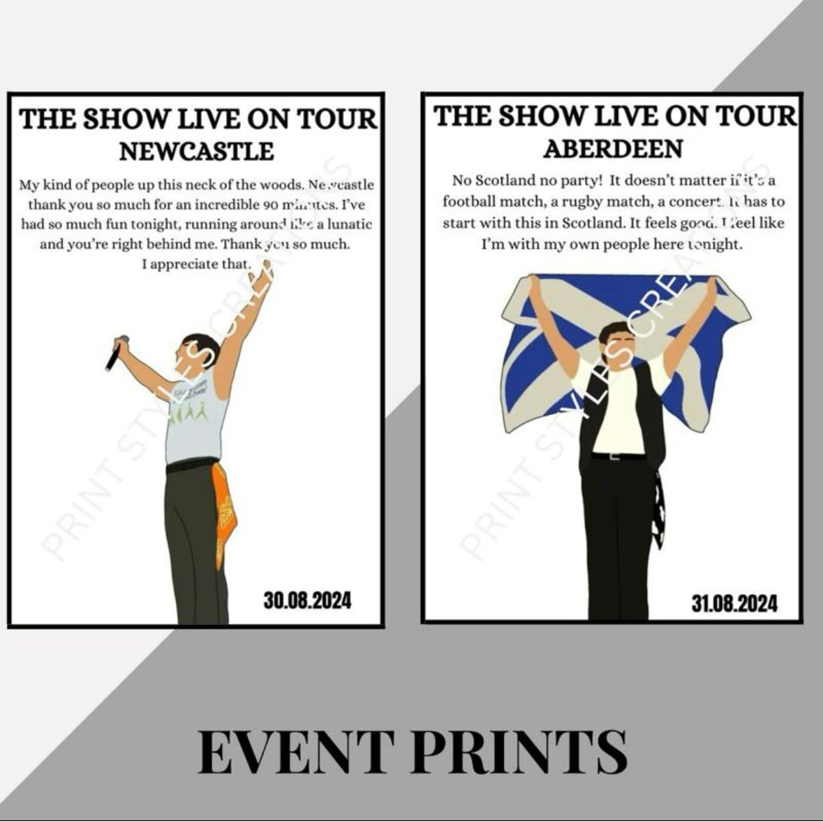 Niall Horan ‘The Show Live On Tour’ speech inspired prints