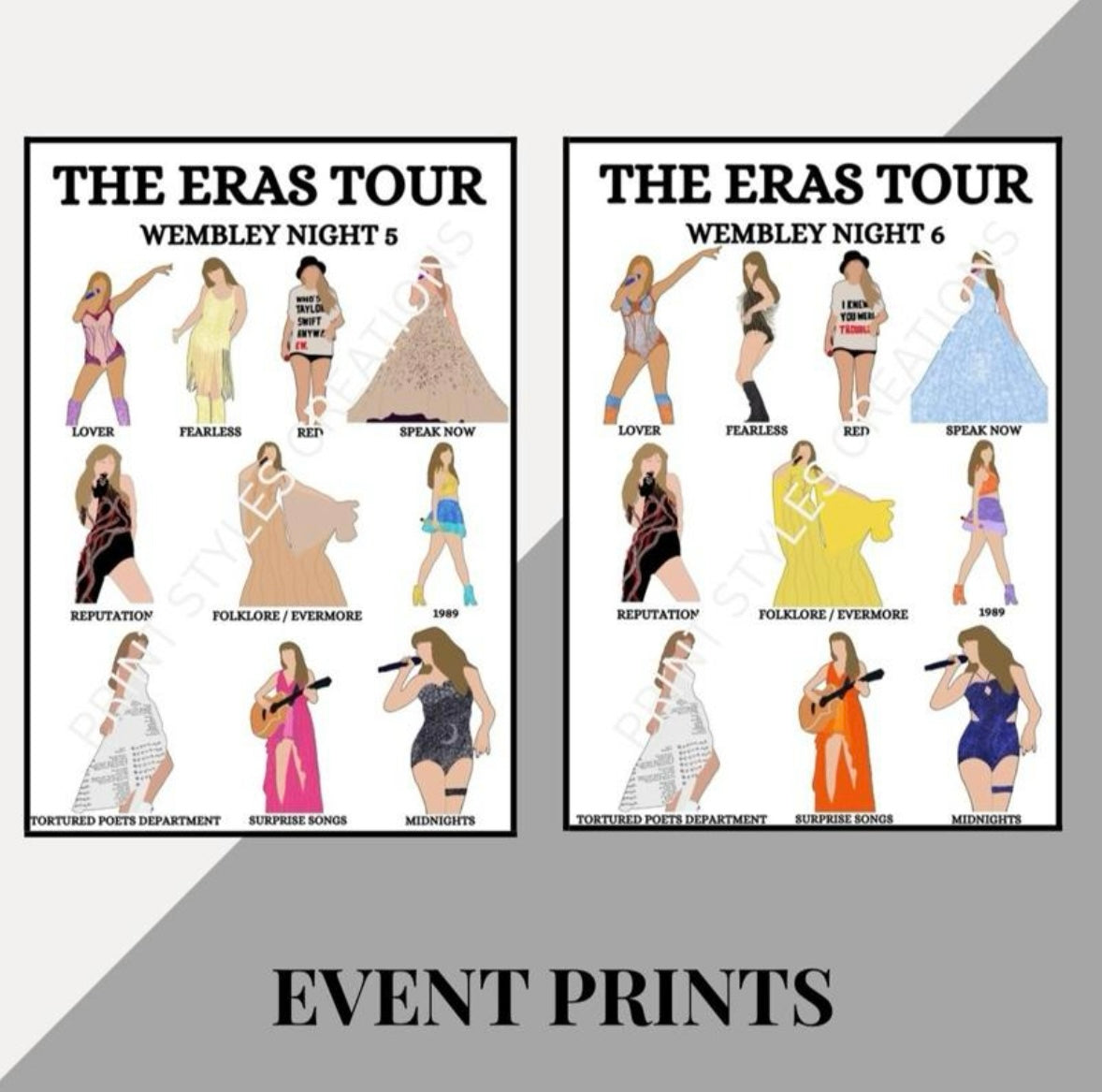 Taylor Swift ‘The Eras Tour’ inspired event prints