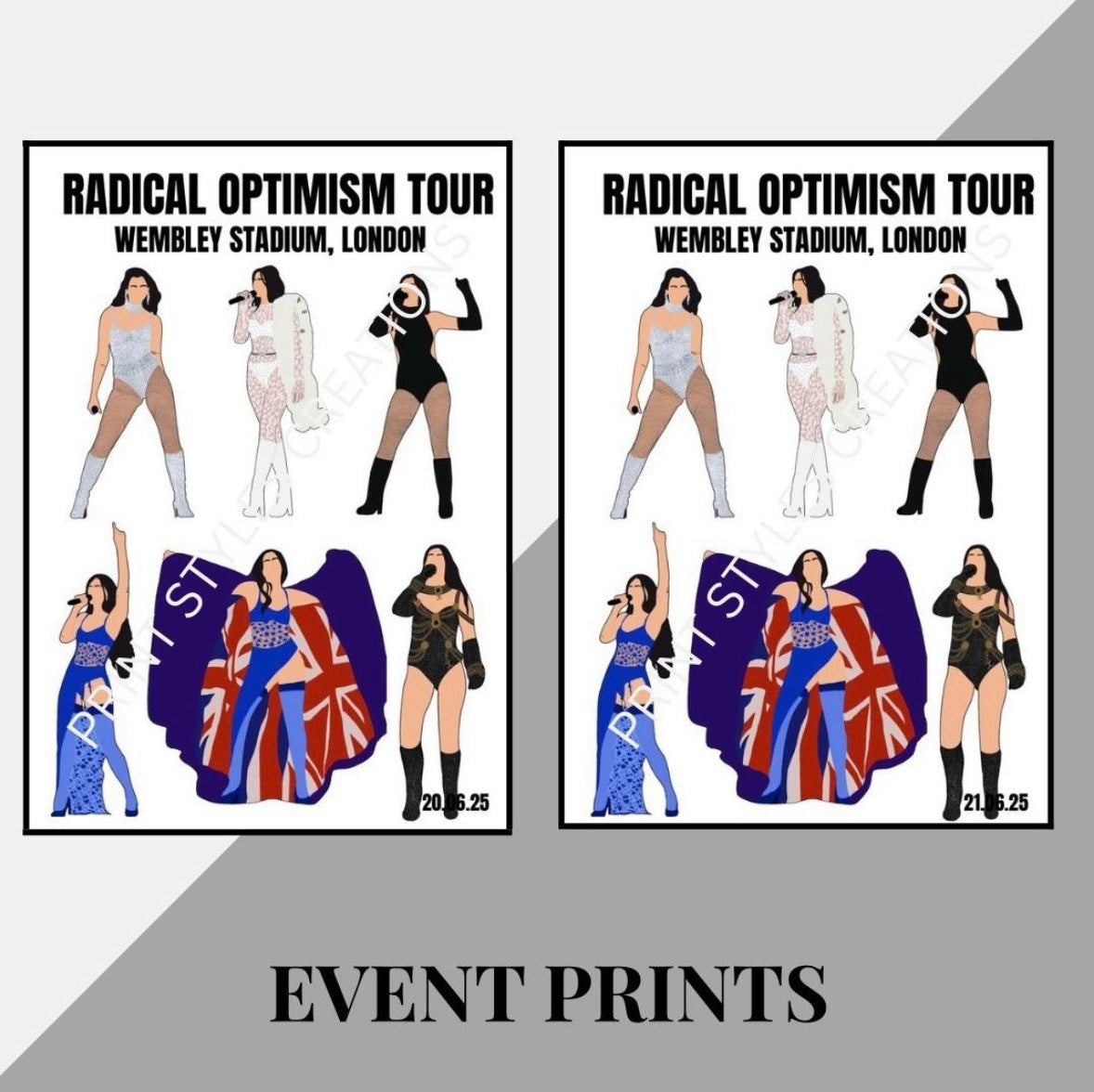 Dua Lipa ‘Radical Optimism’ Tour inspired event prints