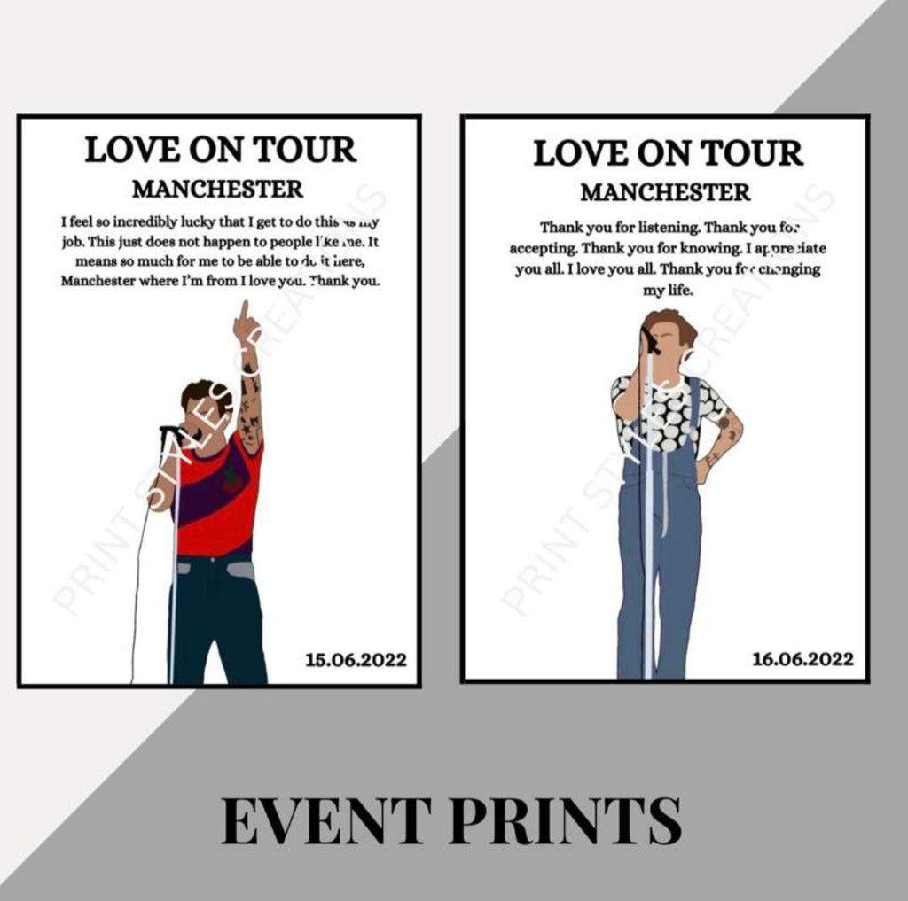 Harry Styles ‘Love On Tour’ inspired speech prints