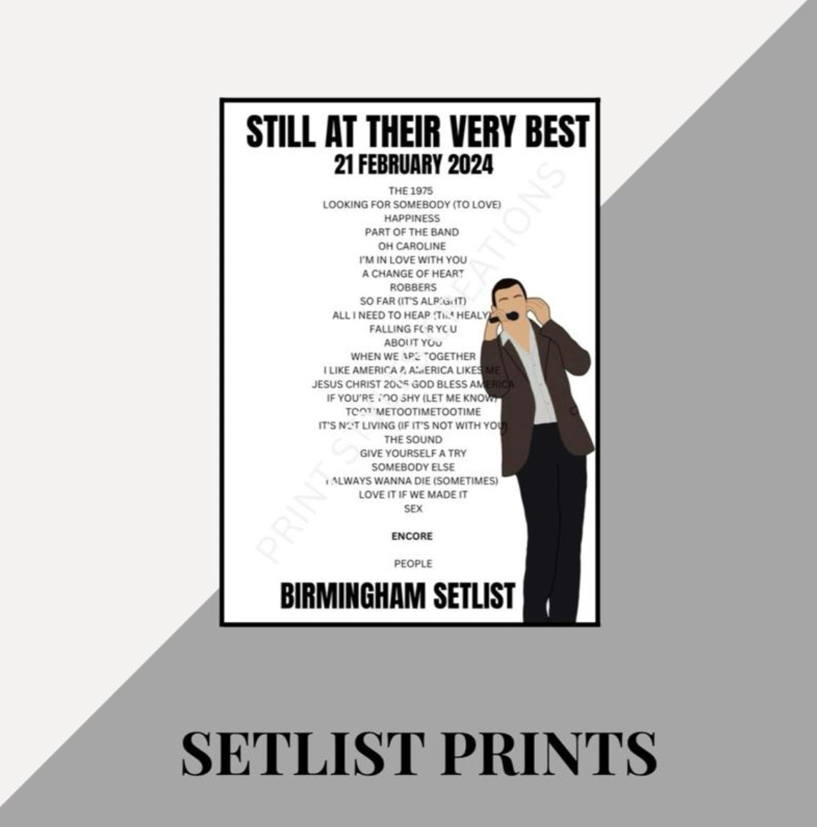 The 1975 ‘Still At Their Very Best’ Tour inspired setlist prints