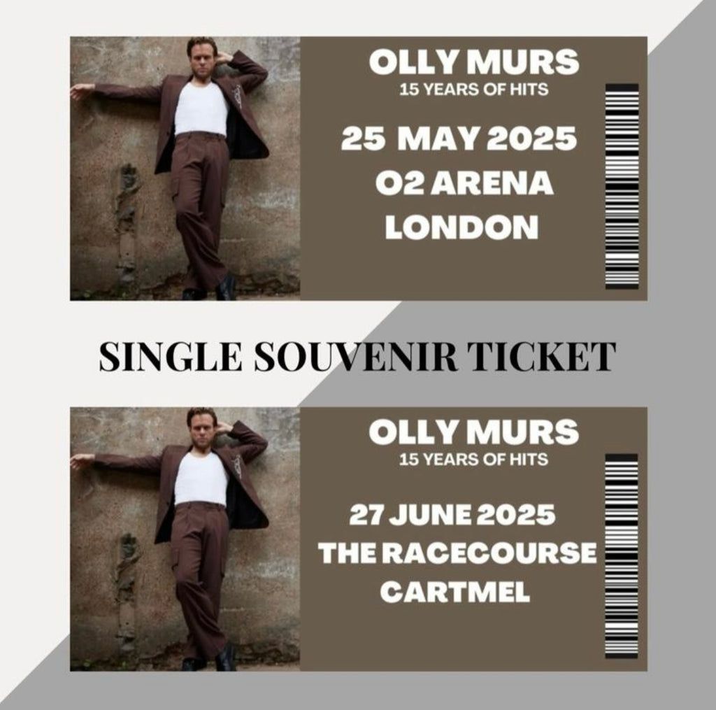 Olly Murs ‘15 Years of Hits Tour’ inspired souvenir tickets