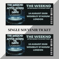 The Weeknd ‘After Hours Til Dawn Tour’ inspired souvenir tickets