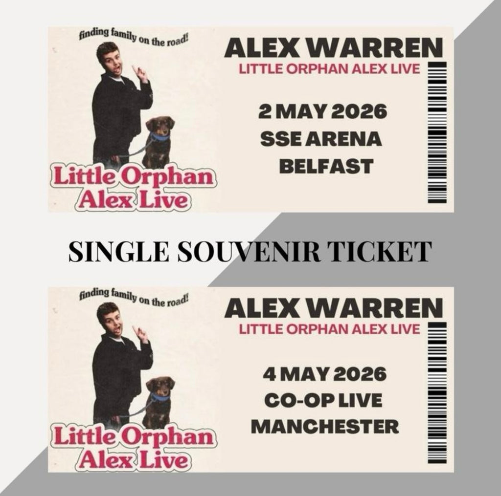 Alex Warren ‘Little Orphan Alex Live’ tour inspired souvenir tickets