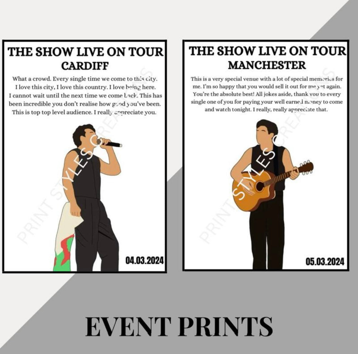 Niall Horan ‘The Show Live On Tour’ speech inspired prints