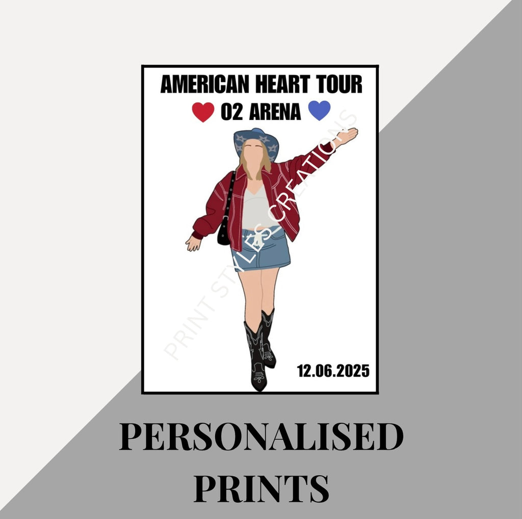 Benson Boone American Heart Tour personalised prints