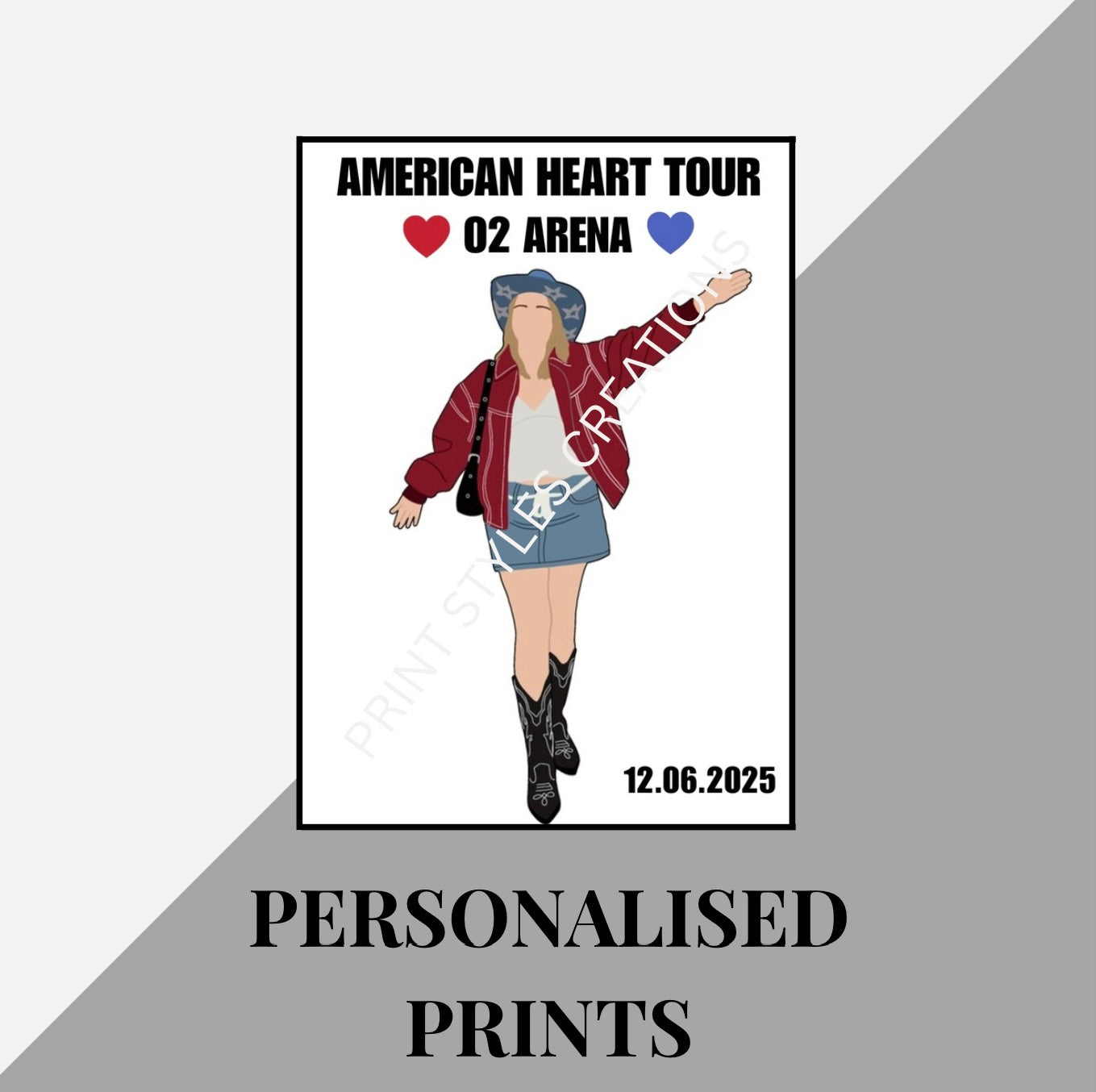 Benson Boone American Heart Tour personalised prints