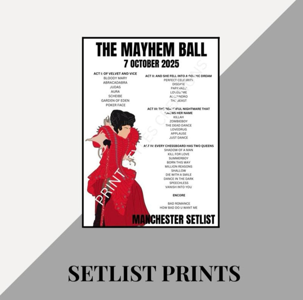 Lady Gaga \ Teddy Swims inspired setlist prints