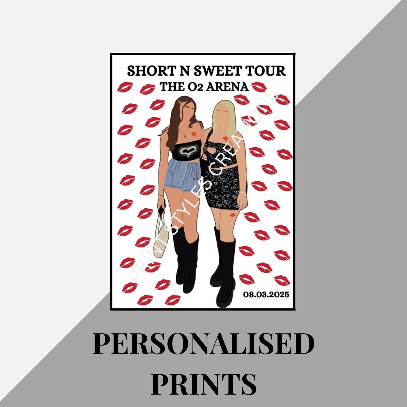 Short N Sweet Tour inspired personalised prints