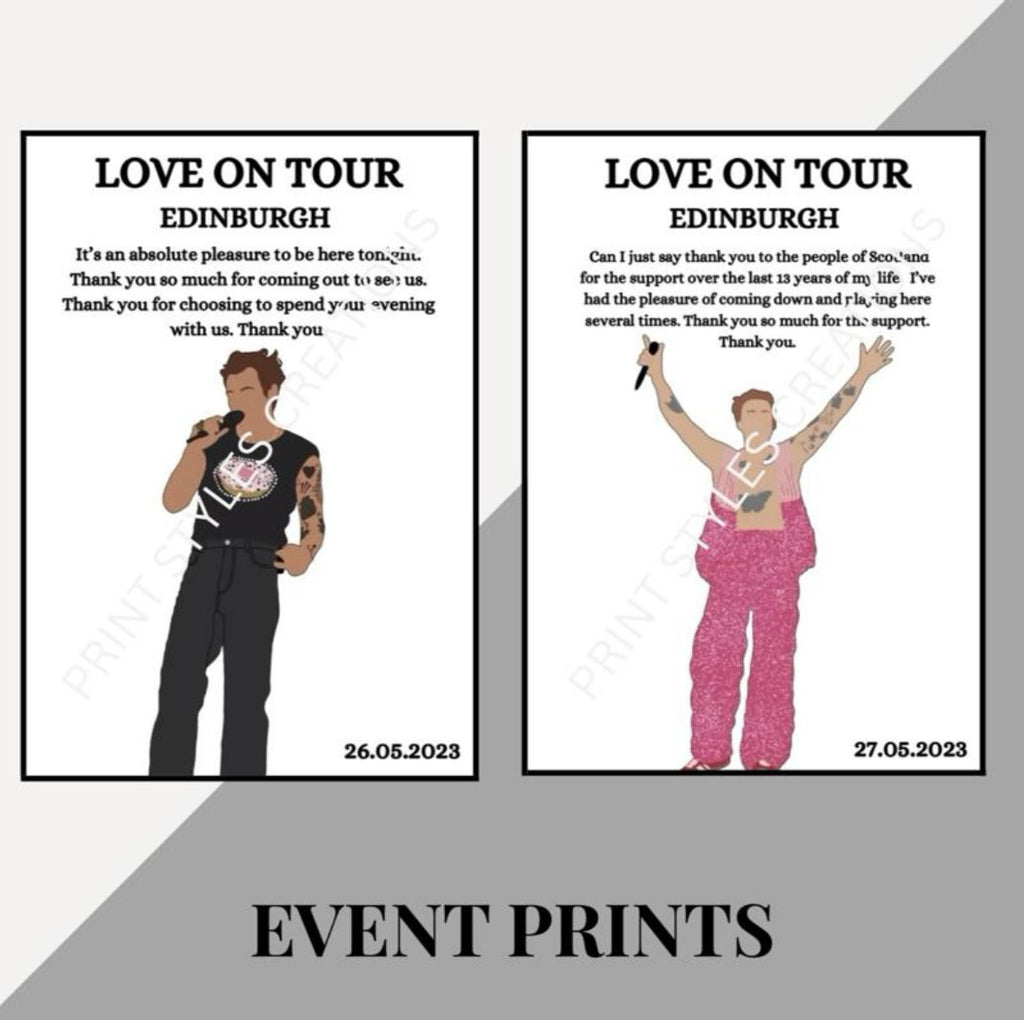 Harry Styles ‘Love On Tour’ inspired speech prints