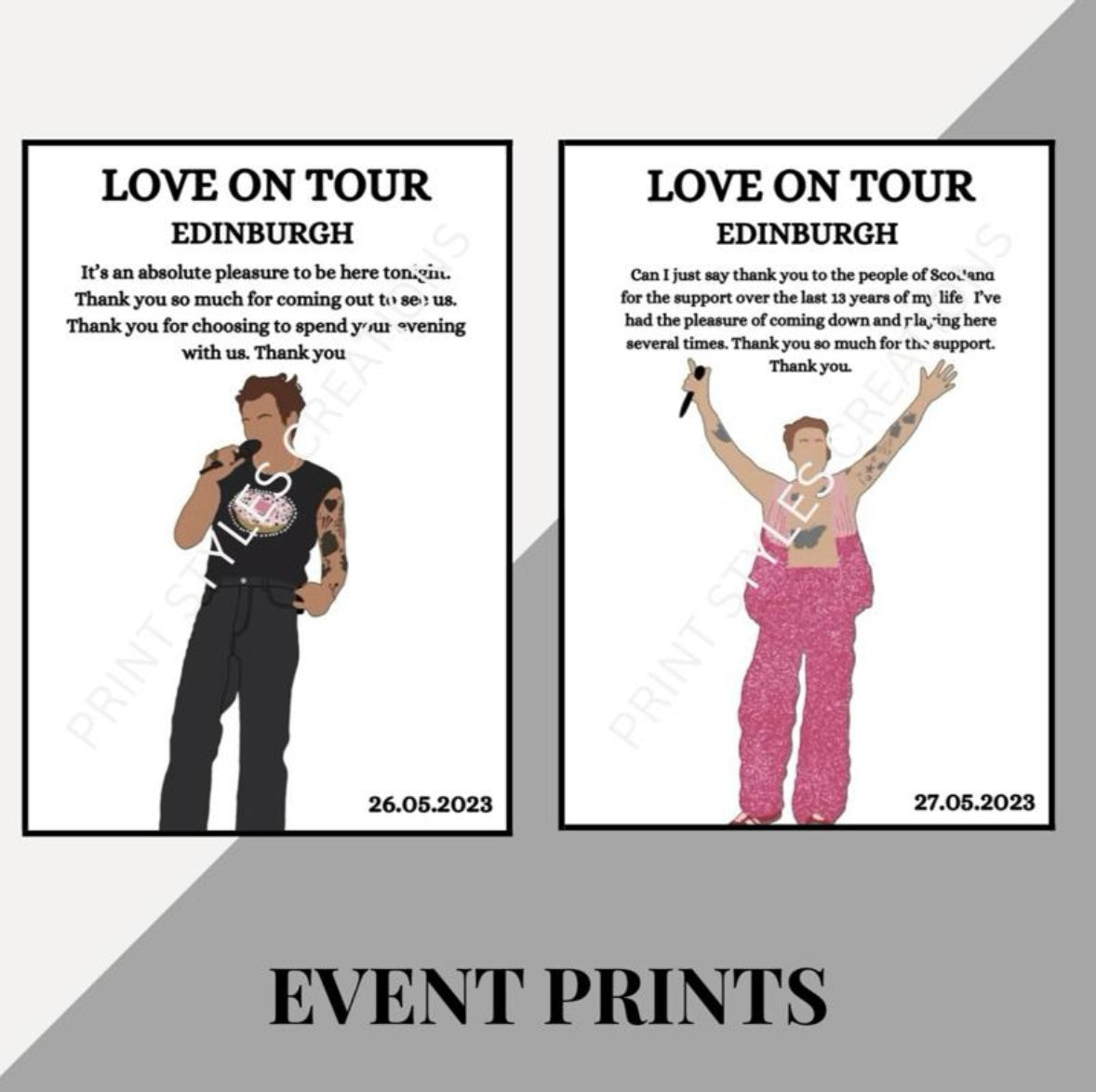Harry Styles ‘Love On Tour’ inspired speech prints