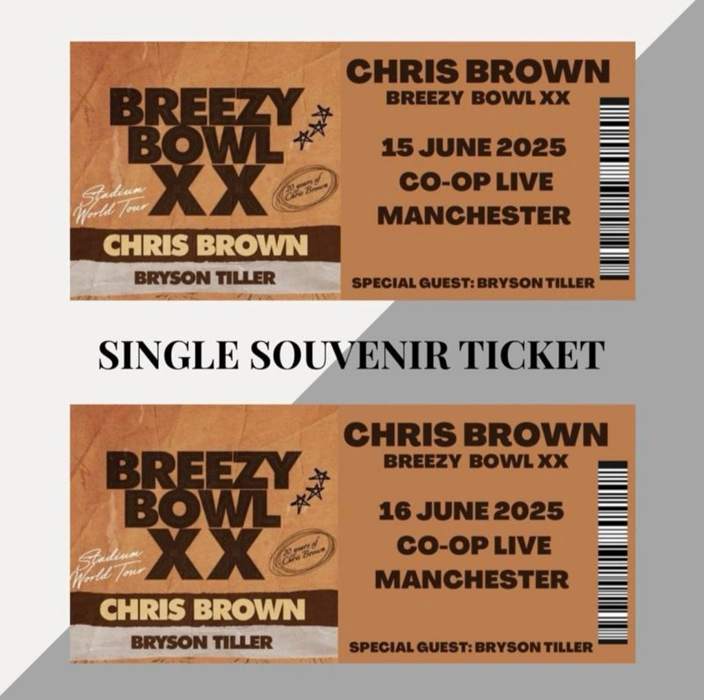 Chris Brown ‘Breezy Bowl XX Tour’ inspired souvenir tickets