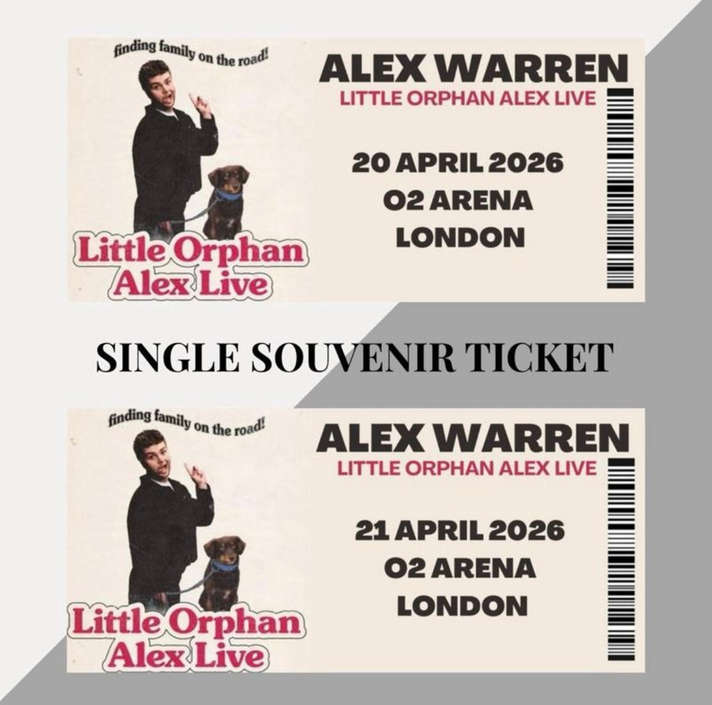 Alex Warren ‘Little Orphan Alex Live’ tour inspired souvenir tickets