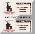 Alex Warren ‘Little Orphan Alex Live’ tour inspired souvenir tickets