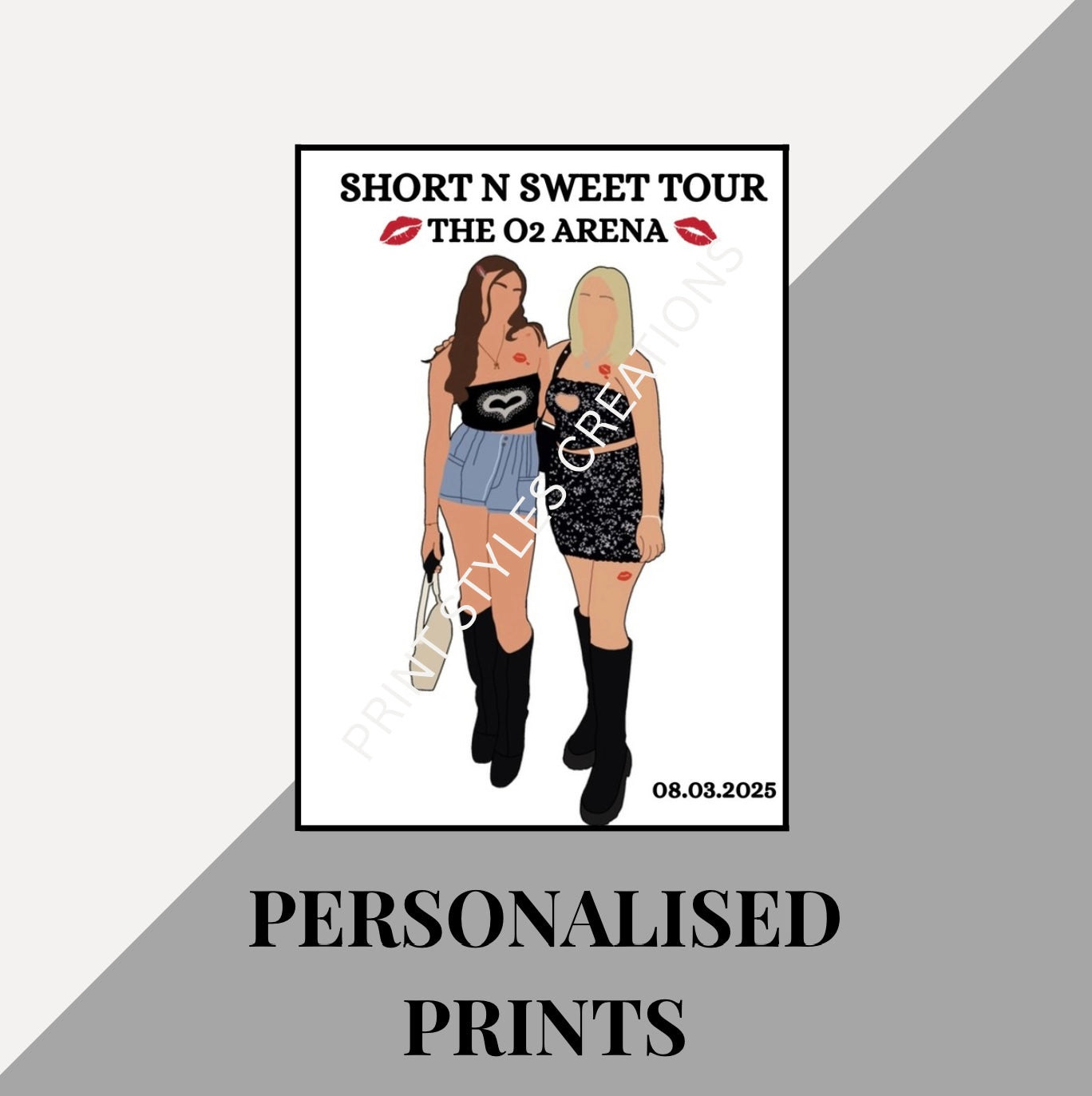 Short N Sweet Tour inspired personalised prints