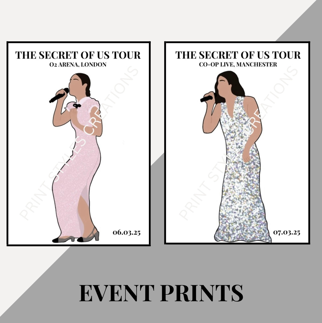 Gracie Abrams ‘The Secret of Us’ Tour inspired event prints
