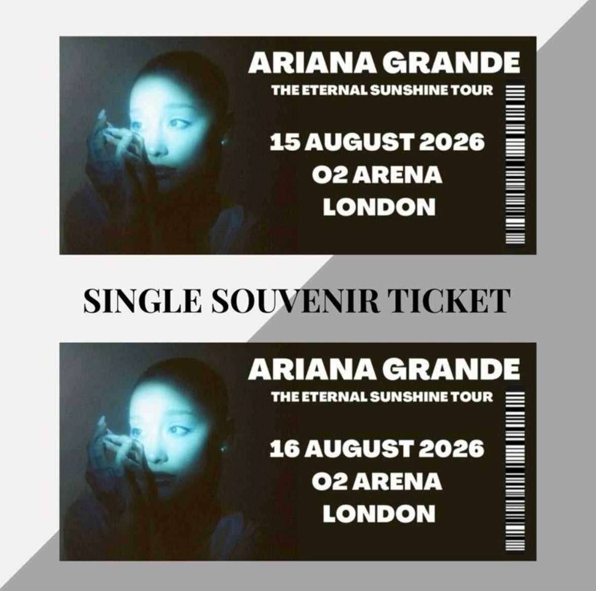 Ariana Grande ‘Eternal Sunshine’ inspired souvenir tickets