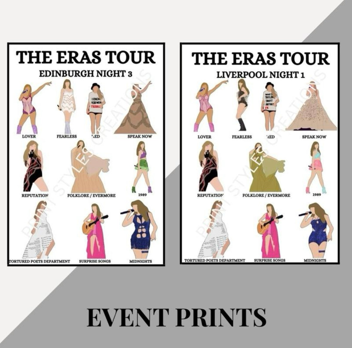Taylor Swift ‘The Eras Tour’ inspired event prints