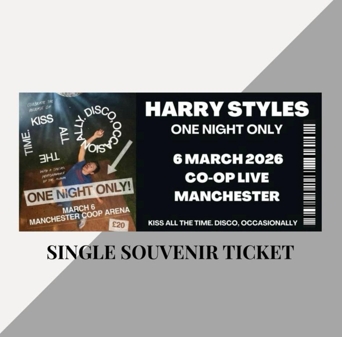 Harry Styles One Night Only inspired souvenir tickets