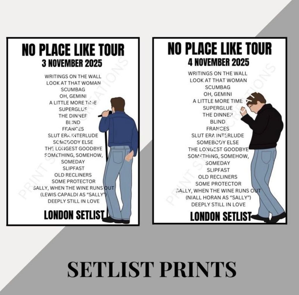 Role Model ‘No Place Like Tour’ inspired setlist prints