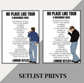 Role Model ‘No Place Like Tour’ inspired setlist prints