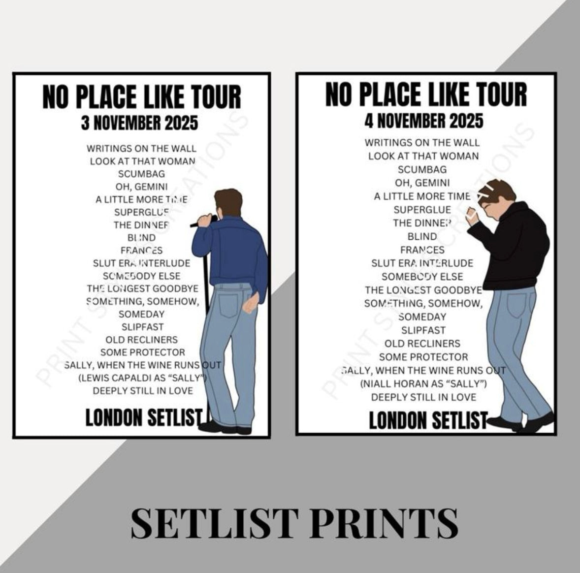 Role Model ‘No Place Like Tour’ inspired setlist prints