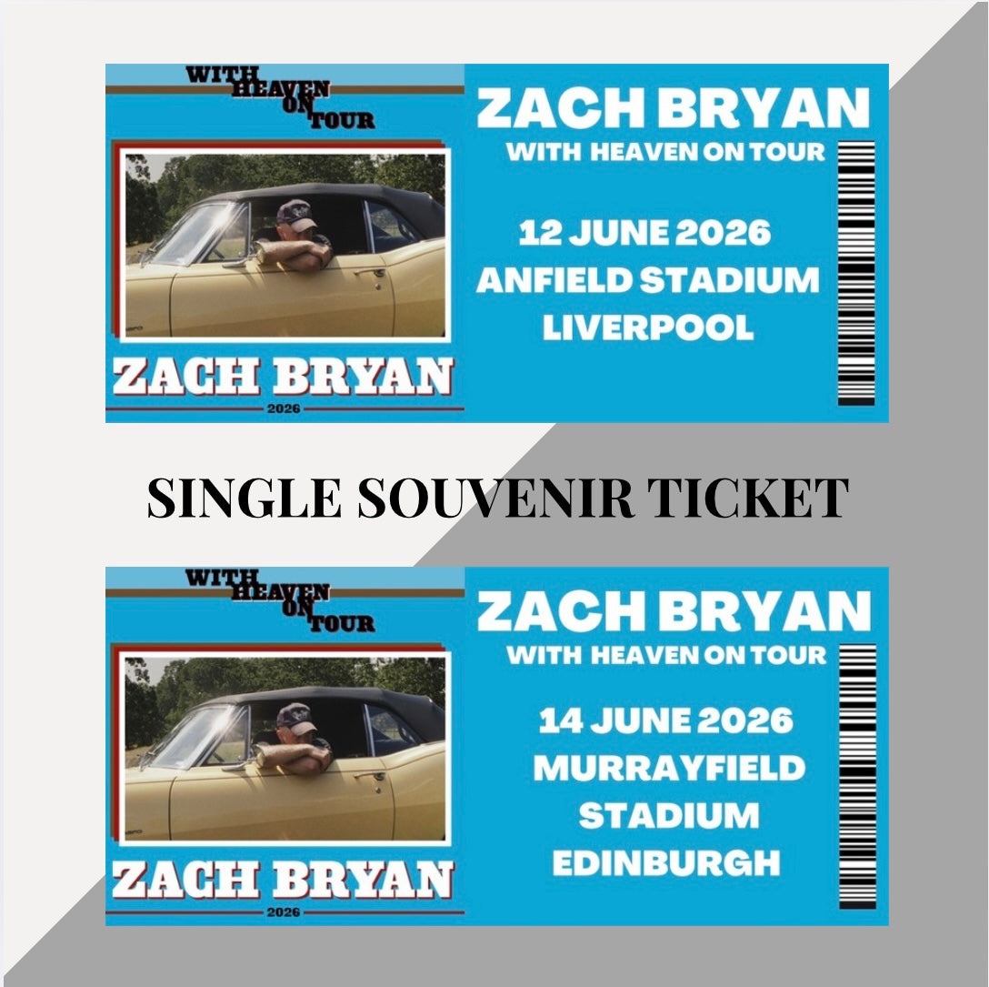 Zach Bryan ‘With Heaven on Tour’ inspired souvenir tickets