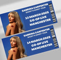 Sabrina Carpenter ‘Short N Sweet Tour’ inspired souvenir tickets