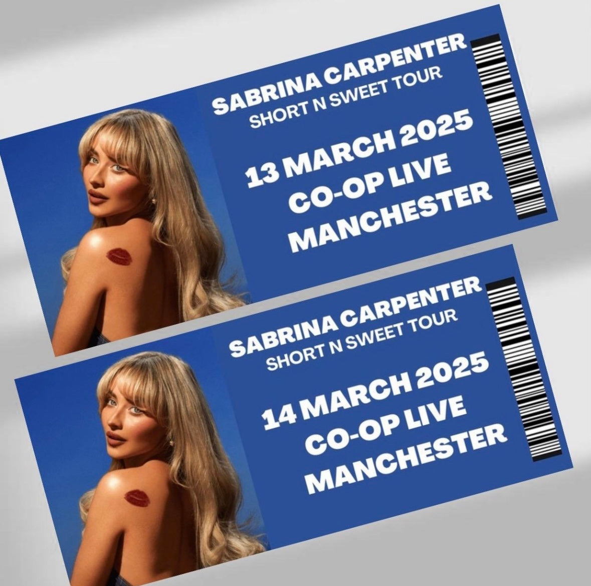 Sabrina Carpenter ‘Short N Sweet Tour’ inspired souvenir tickets