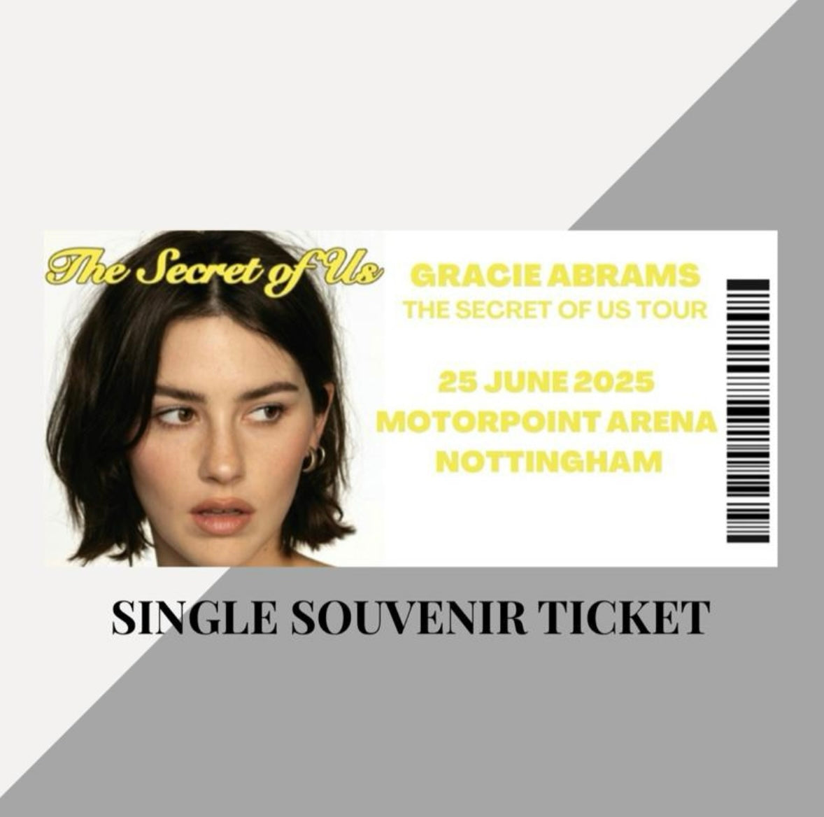 Gracie Abrams ‘The Secret Of Us Tour’ inspired souvenir tickets