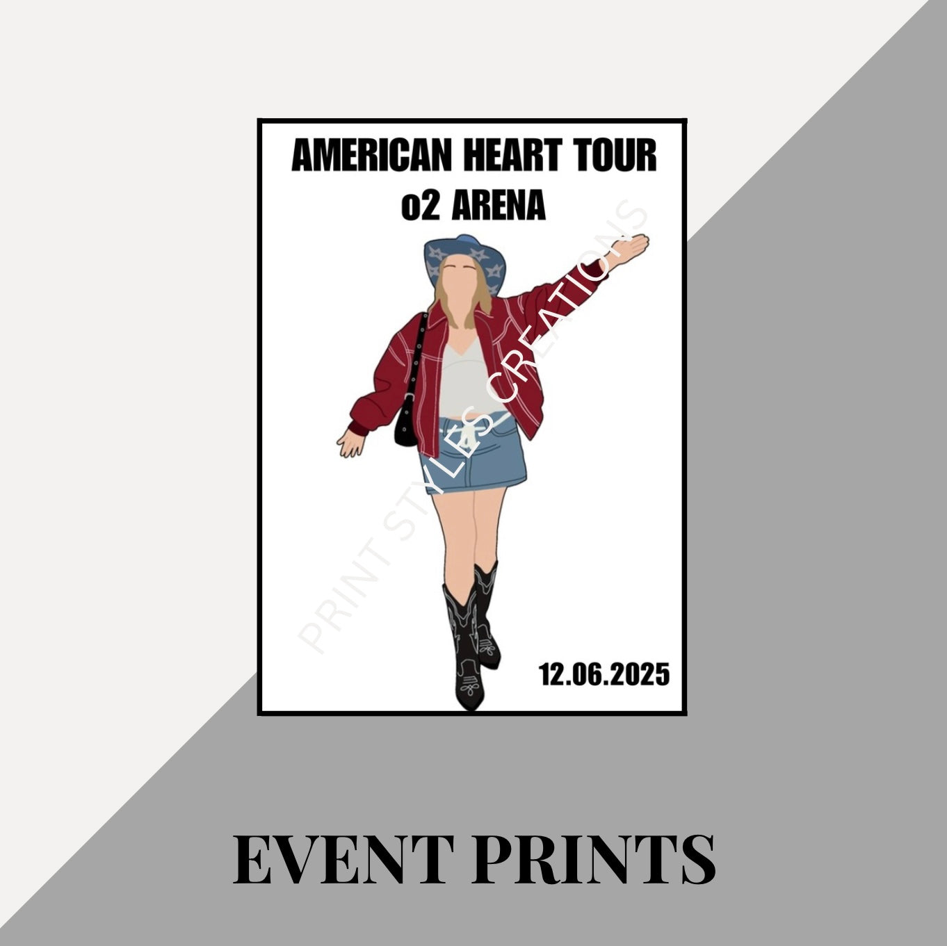 Benson Boone American Heart Tour personalised prints