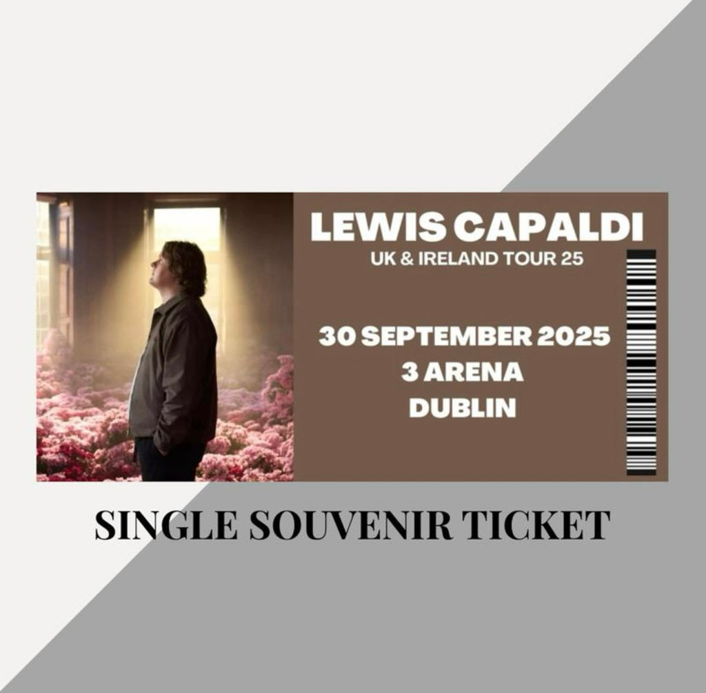 Lewis Capaldi 2025 Tour inspired souvenir tickets