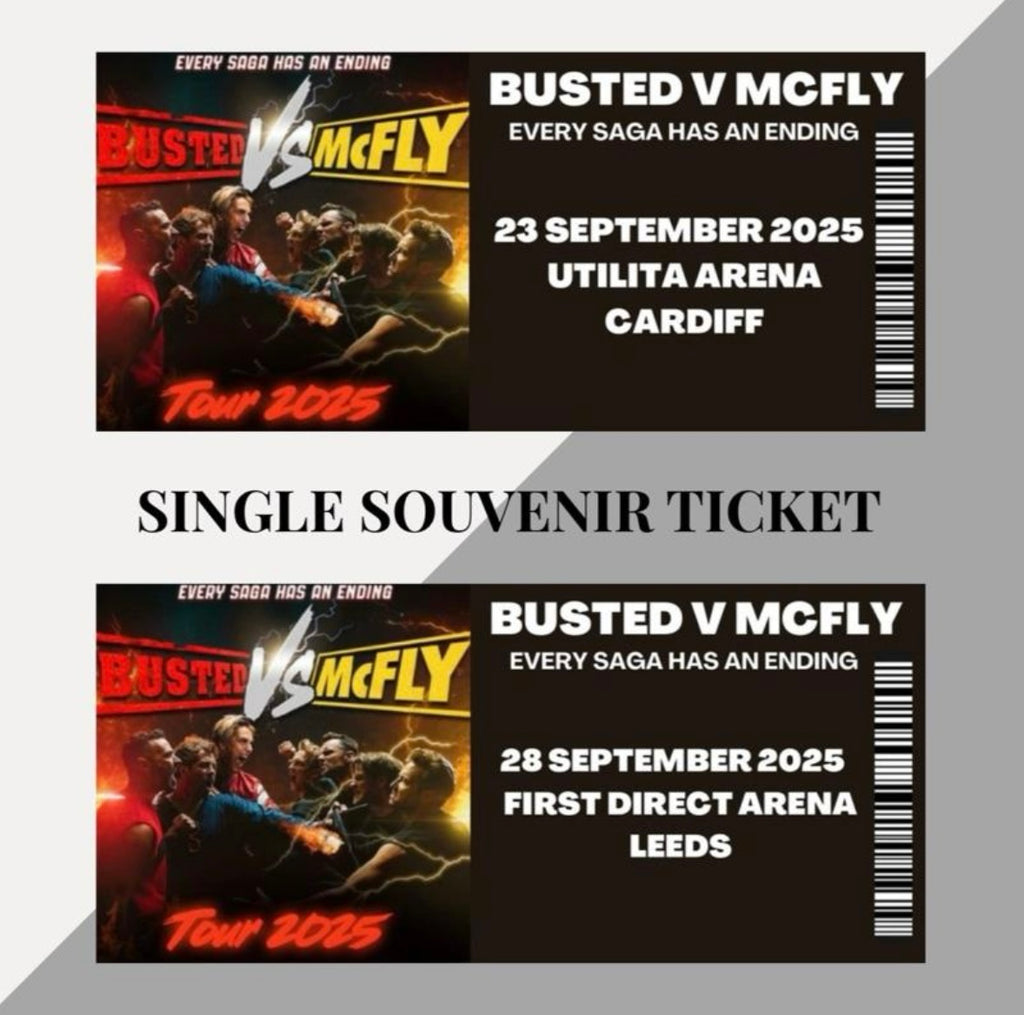 Busted Vs McFly tour inspired souvenir tickets