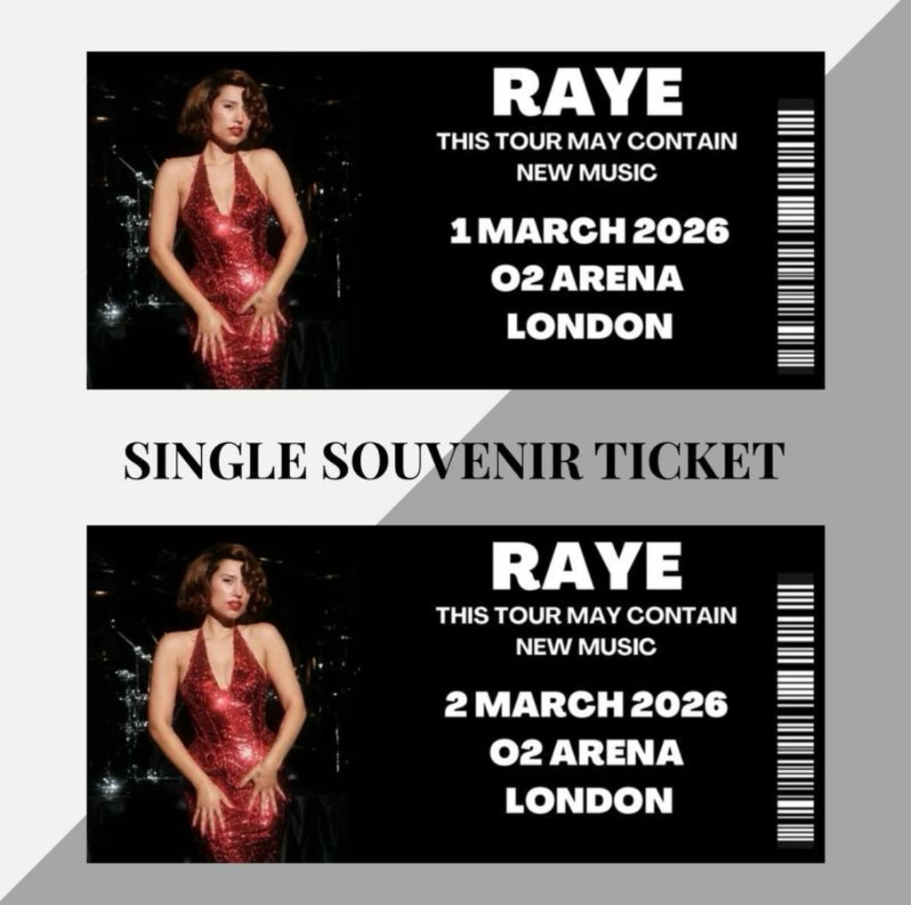 Raye ‘This Tour May Contain New Music’ inspired souvenir tickets