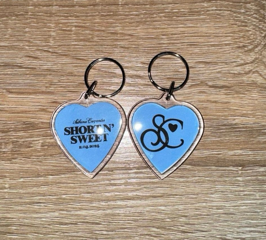Sabrina Carpenter ‘Short N Sweet Tour’ heart shaped inspired keyrings