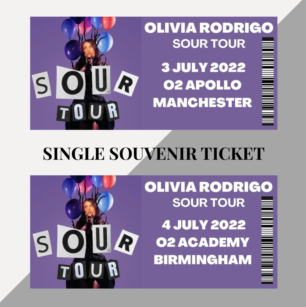 Olivia Rodrigo ‘Sour Tour’ inspired souvenir tickets