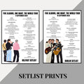 Jonas Brothers ‘Five Albums One Night The Tour’ inspired setlist prints