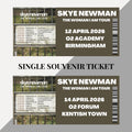 Skye Newman ‘The Woman I Am’ Tour inspired souvenir tickets