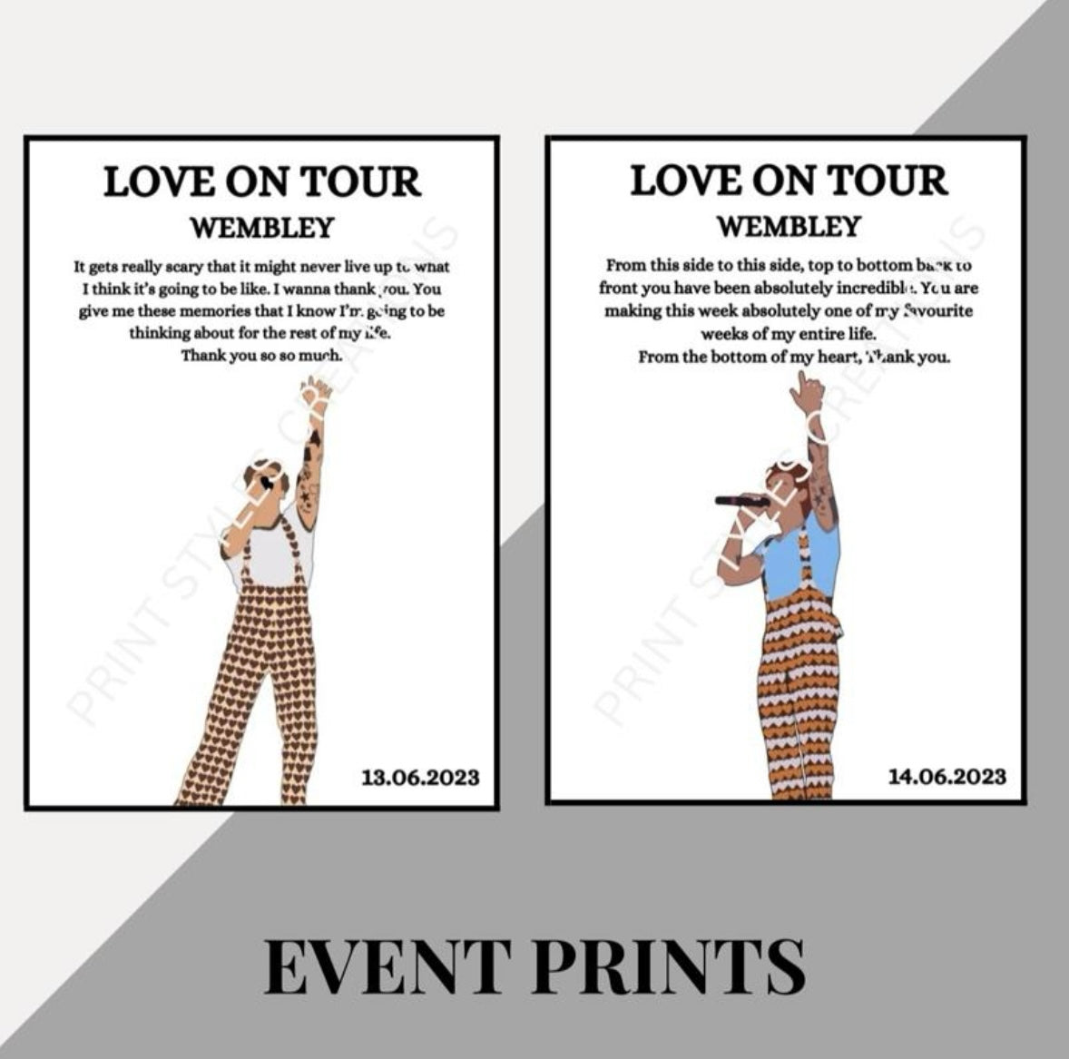 Harry Styles ‘Love On Tour’ inspired speech prints
