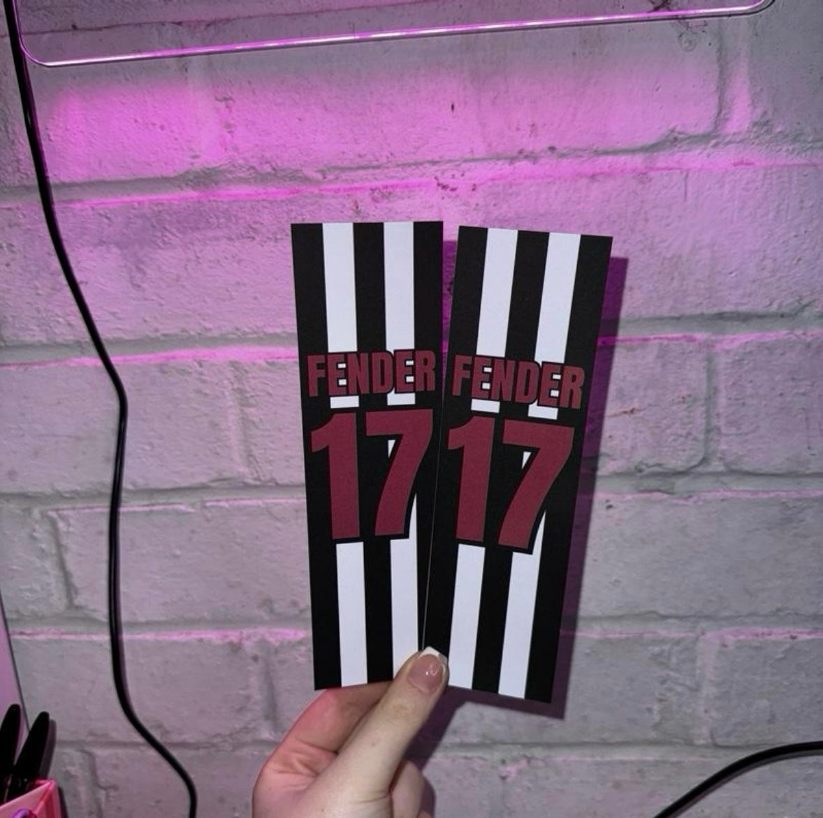 Sam ‘Fender 17’ inspired bookmarks