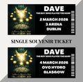 Dave ‘The Boy Who Played The Harp’ tour inspired souvenir tickets