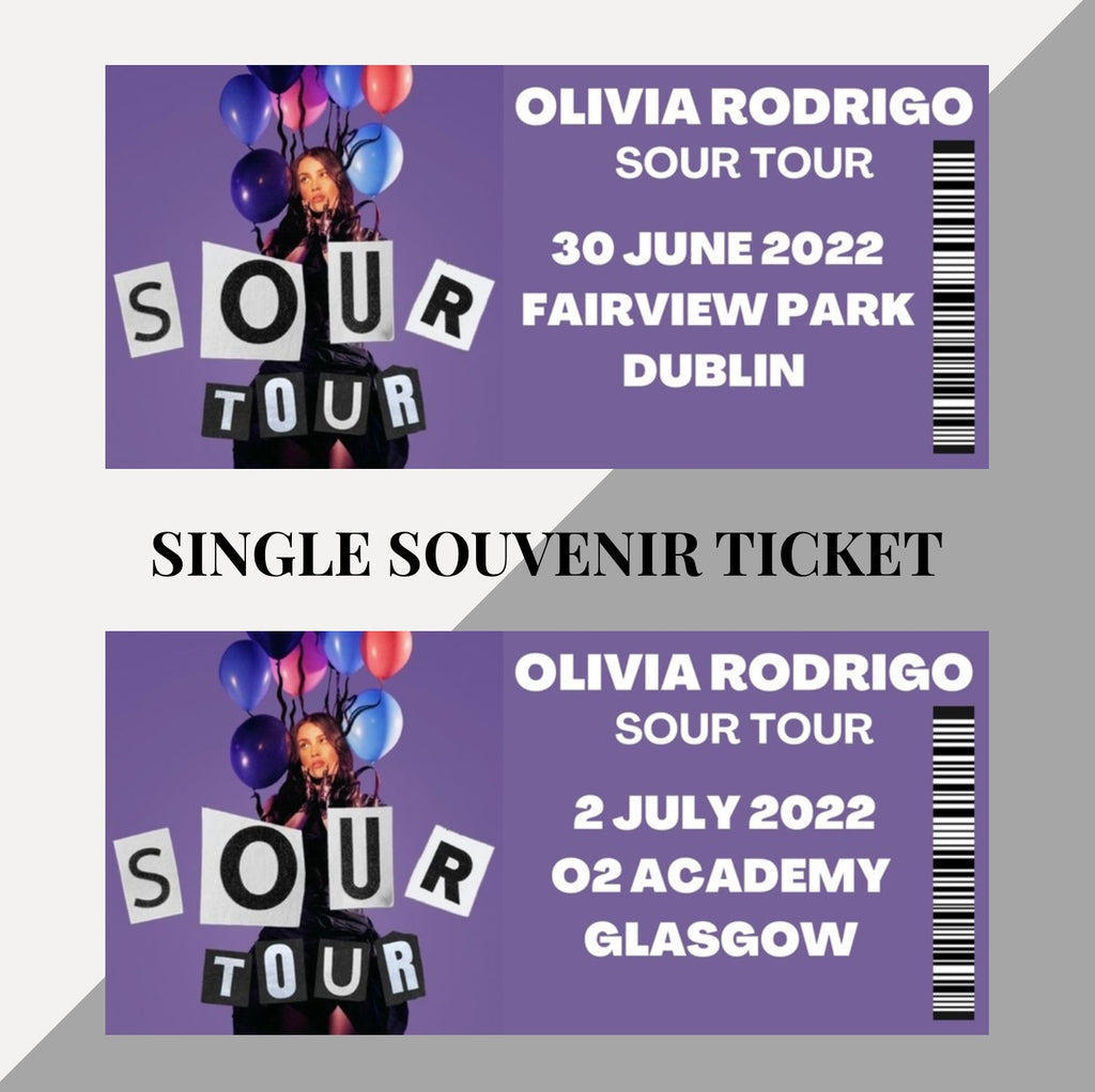 Olivia Rodrigo ‘Sour Tour’ inspired souvenir tickets