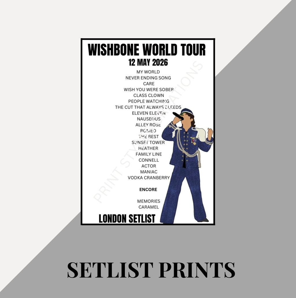 Conan Gray ‘The Wishbone Tour’ inspired setlist prints
