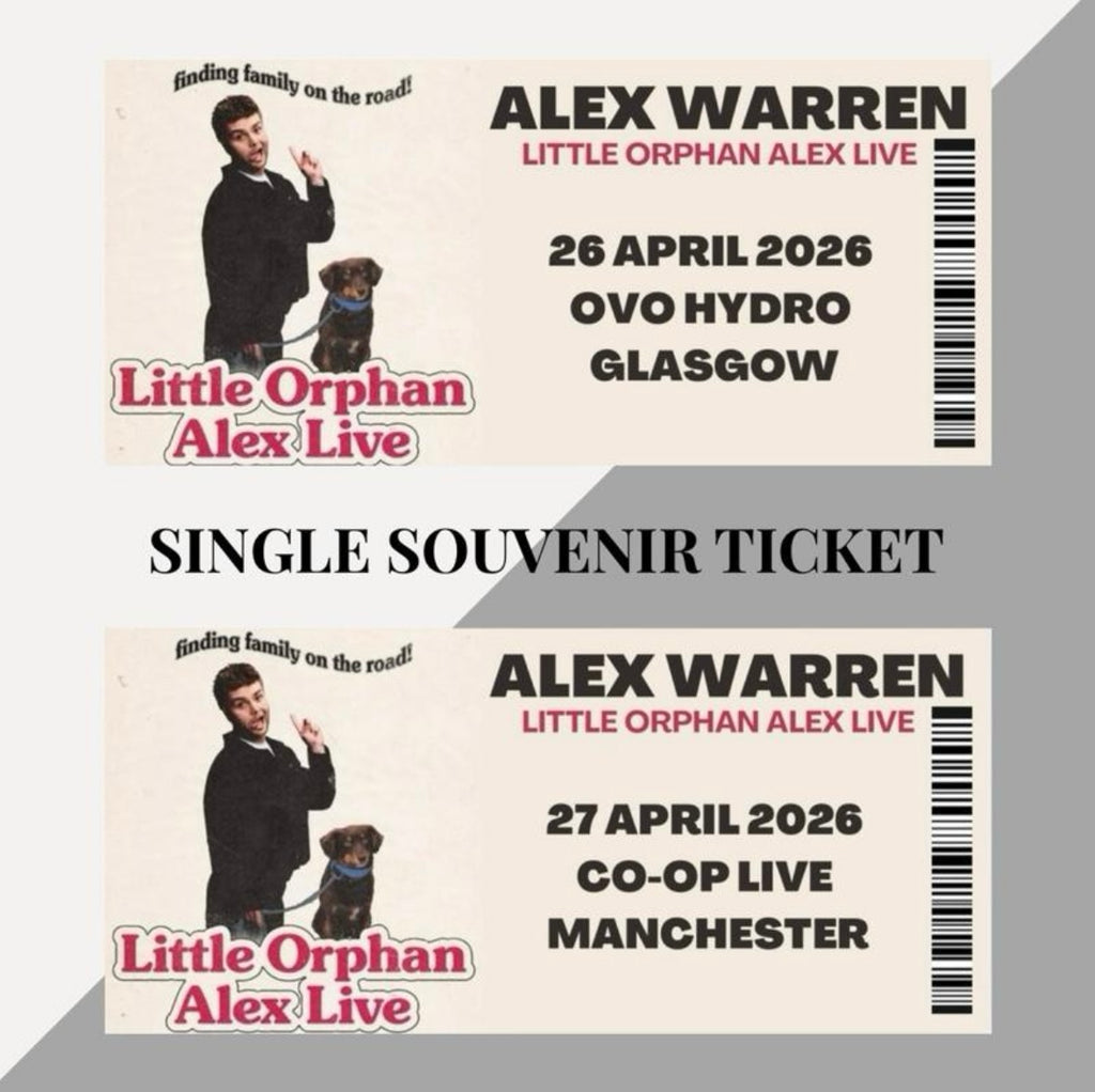 Alex Warren ‘Little Orphan Alex Live’ tour inspired souvenir tickets